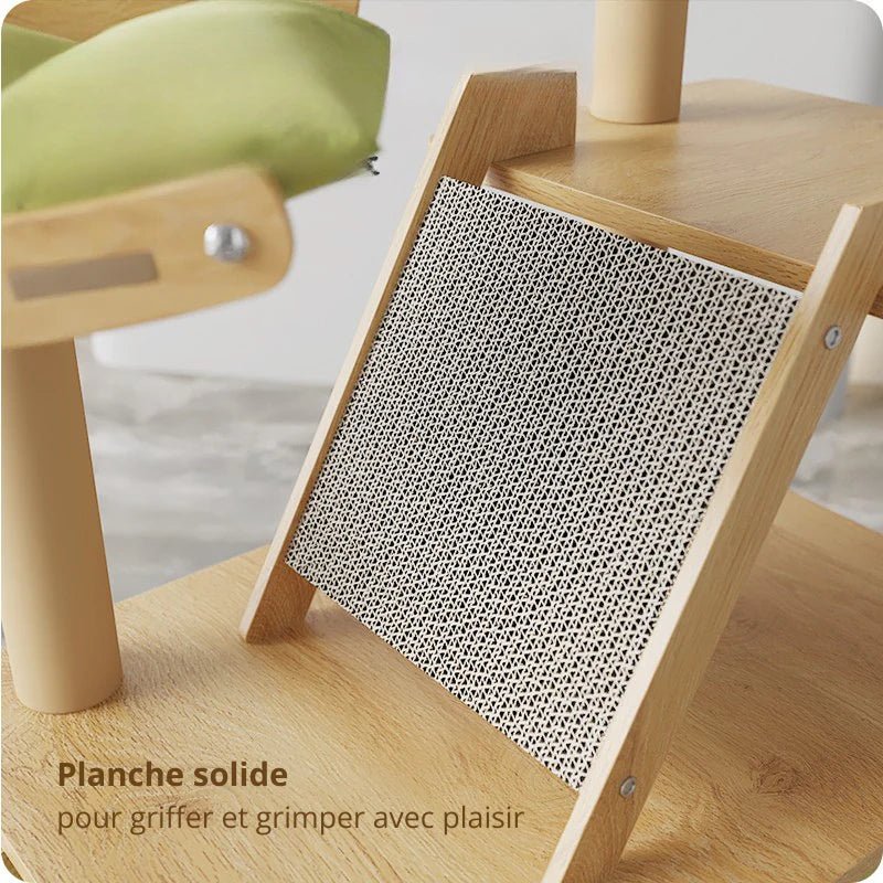Planche griffoir solide pour griffer et grimper, arbre à chat Linéa 140 cm