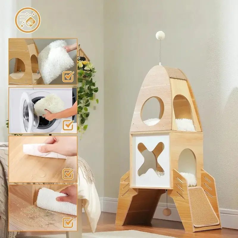 Coussins amovibles et lavables en machine de l'arbre à chat fusée SpacePaw