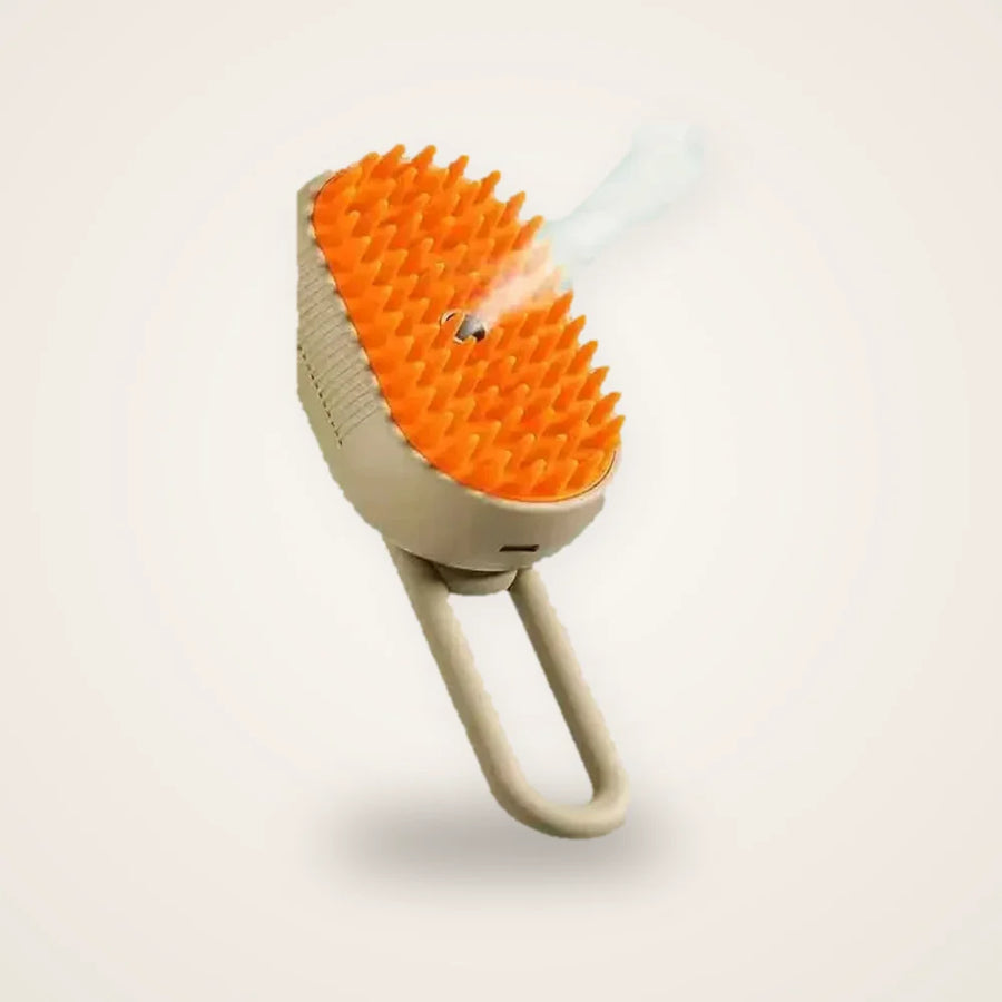 Brosse électrique chat kaki sur fond neutre