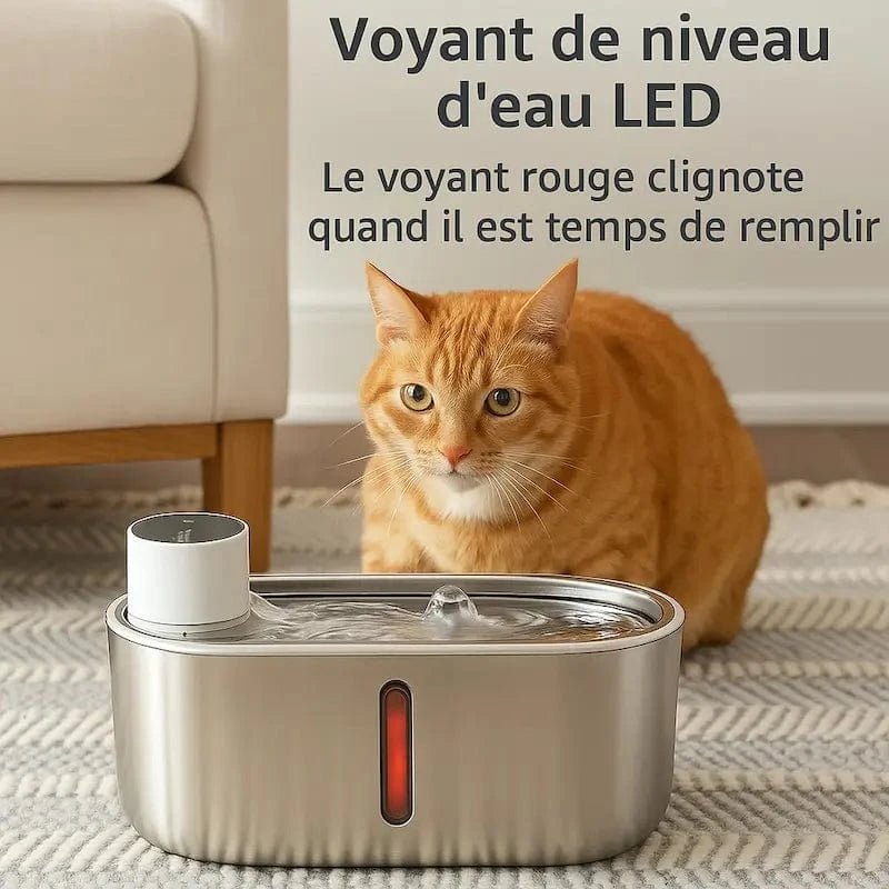 Voyant LED de niveau d'eau de la fontaine chat sans fil PurrWave